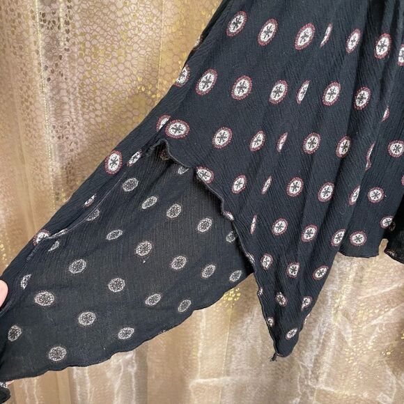 Abercrombie & Fitch Navy Blue Boho Strappy Handkerchief Hem Blouse, Small - Picture 3 of 6